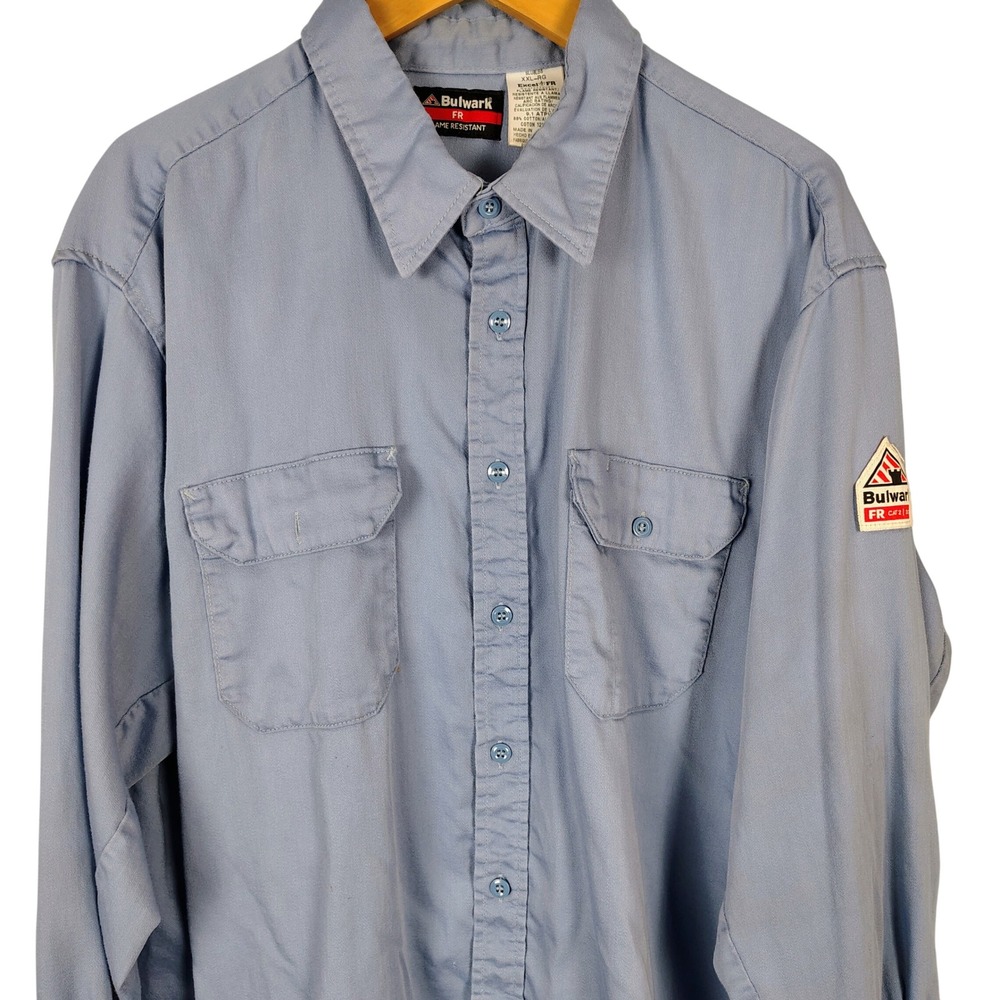 Bulwark FR Excel Comfortouch Work Shirt XXL-RG Blue Flame Resistant SLU8LB5